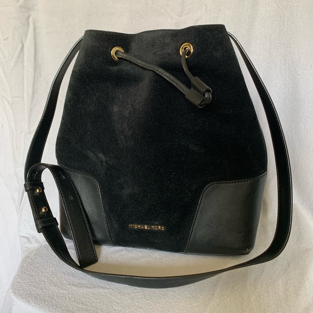 Michael Kors Large Black Leather & Suede Crossbody/ Shoulder Hand Bag
